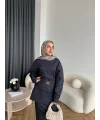 Ng - Kemer Detay Kot Elbise - Lacivert