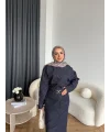 Ng - Kemer Detay Kot Elbise - Lacivert