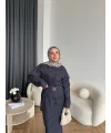 Ng - Kemer Detay Kot Elbise - Lacivert