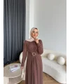 Nisa Sandy Elbise - Kahve