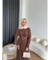 Nisa Sandy Elbise - Kahve
