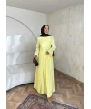 Noir Keten Elbise - Sarı