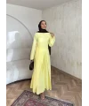 Noir Keten Elbise - Sarı