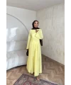 Noir Keten Elbise - Sarı