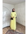 Noir Keten Elbise - Sarı