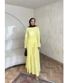 Noir Keten Elbise - Sarı