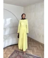 Noir Keten Elbise - Sarı