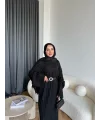 Nurs Örgü Detaylı Elbise - Siyah