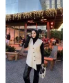 Önü Çapraz Düğmeli Yelek - Bej