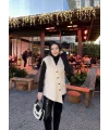 Önü Çapraz Düğmeli Yelek - Bej
