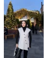 Önü Çapraz Düğmeli Yelek - Gri