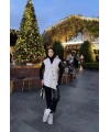 Önü Çapraz Düğmeli Yelek - Gri