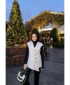 Önü Çapraz Düğmeli Yelek - Gri