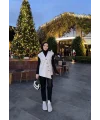Önü Çapraz Düğmeli Yelek - Gri