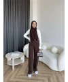 Oysh Kumaş Pantolon - Kahve