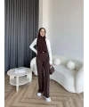 Oysh Kumaş Pantolon - Kahve