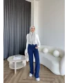Oysh Kumaş Pantolon - Lacivert
