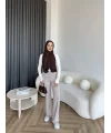 Oysh Kumaş Pantolon - Vizon