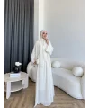 Pln - Arabic Şallı Abaya - Ekru