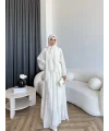 Pln - Arabic Şallı Abaya - Ekru