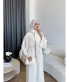 Pln - Arabic Şallı Abaya - Ekru
