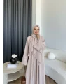 Pln - Arabic Şallı Abaya - Pudra