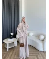 Pln - Arabic Şallı Abaya - Pudra