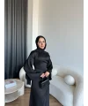 Pln- Aslıhan Saten Elbise - Siyah