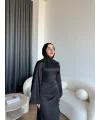 Pln- Aslıhan Saten Elbise - Siyah