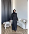 Pln- Aslıhan Saten Elbise - Siyah