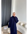 Pln-Atkı Örgü Triko Elbise - Lacivert