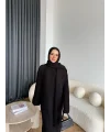 Pln-Atkı Örgü Triko Elbise - Siyah