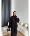 Pln-Atkı Örgü Triko Elbise - Siyah