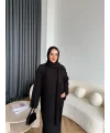 Pln-Atkı Örgü Triko Elbise - Siyah