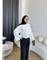 Pln - Bella Organik Keten Bluz - Beyaz