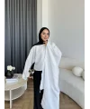 Pln - Bella Organik Keten Bluz - Beyaz