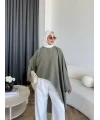 Pln - Bella Organik Keten Bluz - Haki