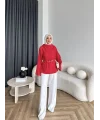 Pln - Crush Kumaşlı Bluz - Kırmızı