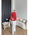 Pln - Crush Kumaşlı Bluz - Kırmızı