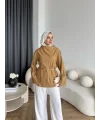 Pln - Crush Kumaşlı Bluz - Sarı