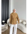 Pln - Crush Kumaşlı Bluz - Sarı