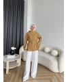 Pln - Crush Kumaşlı Bluz - Sarı