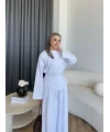 Pln - Maim Keten Pantolonlu Takım - Beyaz
