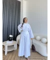 Pln - Maim Keten Pantolonlu Takım - Beyaz