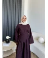 Pln - Maim Keten Pantolonlu Takım - Bordo