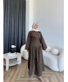Pln - Maim Keten Pantolonlu Takım - Kahve