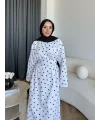 Pln - Ponpon Belden Oturtma Elbise - Beyaz