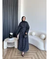 Pln - Ponpon Belden Oturtma Elbise - Siyah