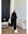 Pln - Siena Yırtmaçlı Bluz - Siyah