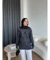 Pls-Kurdele Detay Triko Kazak - Antrasit